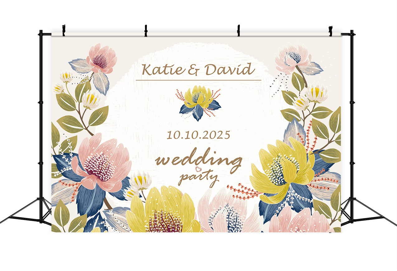 Personalisierte Hochzeit Backdrop Soft Pastell Bliss Backdrop BRP1-413
