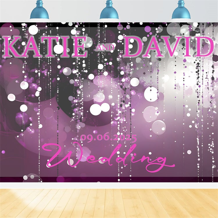 Personalisierte Hochzeit Foto-Hintergrundbilder Glitzernde lila Sparkle Hintergrund BRP1-423