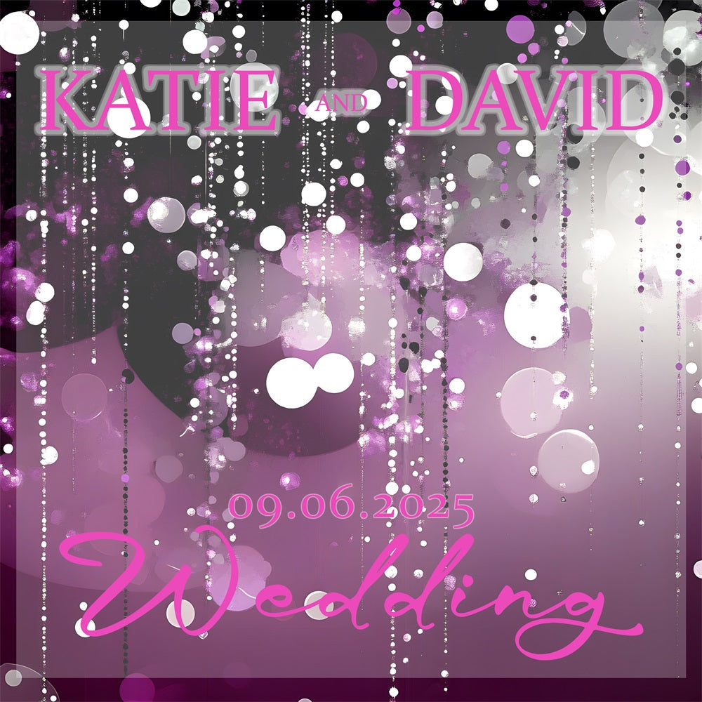 Personalisierte Hochzeit Foto-Hintergrundbilder Glitzernde lila Sparkle Hintergrund BRP1-423