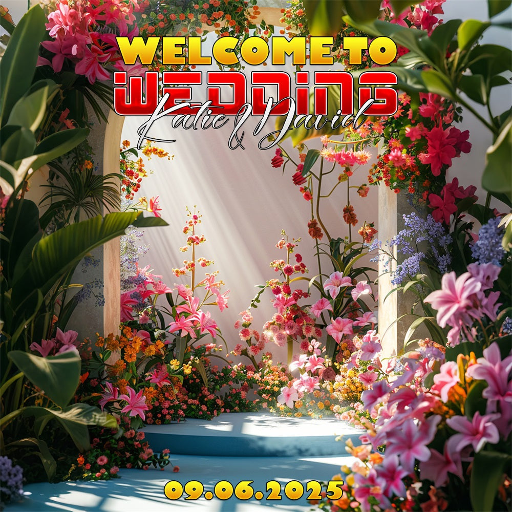 Personalisierte Hochzeit Backdrop Floral Archway Celebration Backdrop BRP1-433