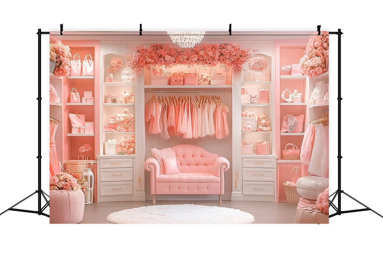 Boudoir Backdrop Ideen Rosa Schrank Blumen Display Hintergrund BRP1-469