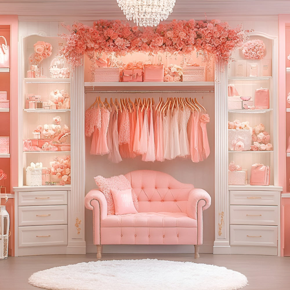 Boudoir Backdrop Ideen Rosa Schrank Blumen Display Hintergrund BRP1-469