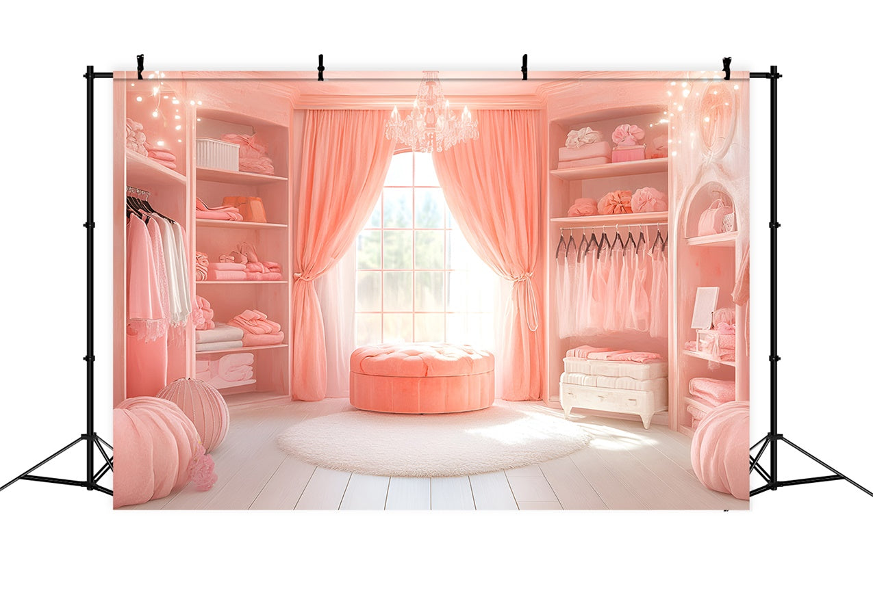 Boudoir Fotohintergrund Elegant Rosa Fenster Zimmer Hintergrund BRP1-470