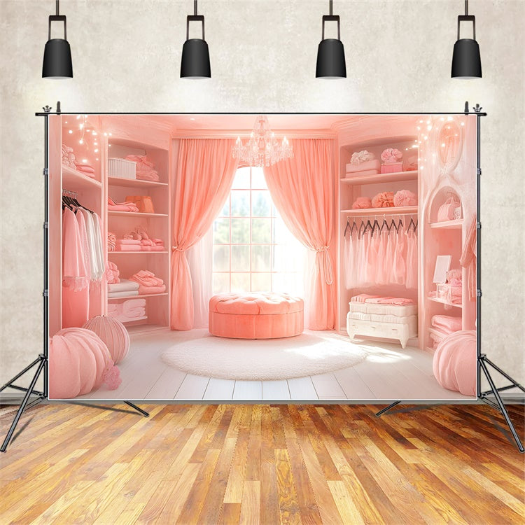 Boudoir Fotohintergrund Elegant Rosa Fenster Zimmer Hintergrund BRP1-470