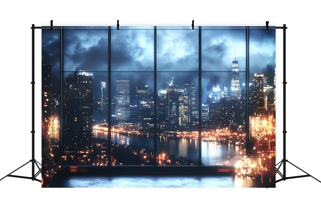 Boudoir Fotografie Backdrops Stadtbild Nacht Fenster Hintergrund BRP1-471
