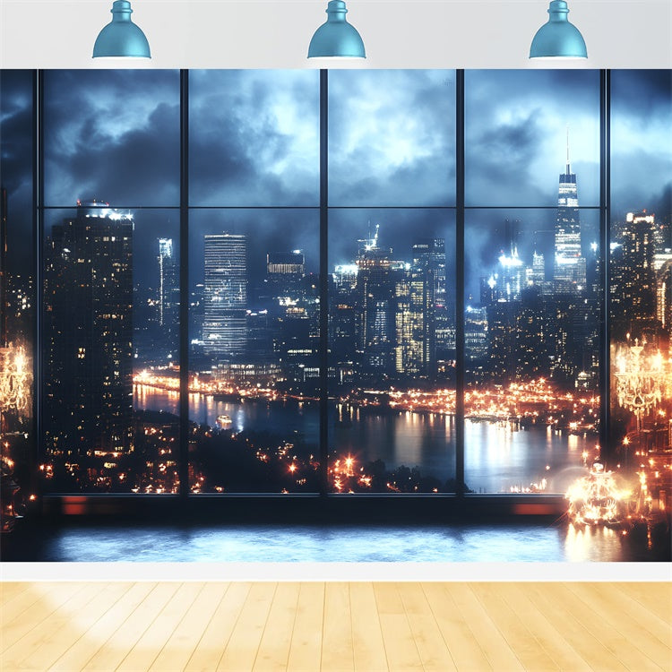 Boudoir Fotografie Backdrops Stadtbild Nacht Fenster Hintergrund BRP1-471