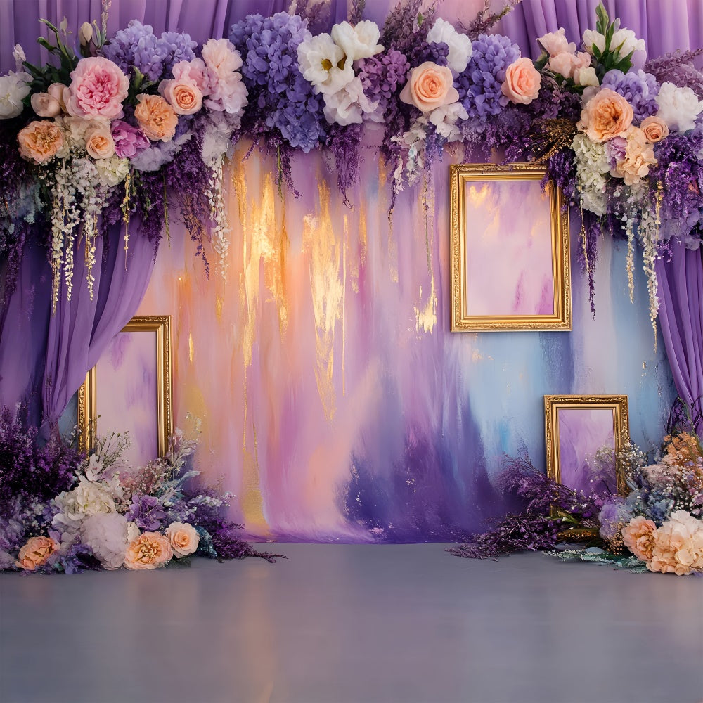 Boudoir-Fotokulissen Blumenarrangements Verträumte Pastellfarben Hintergrund BRP1-482