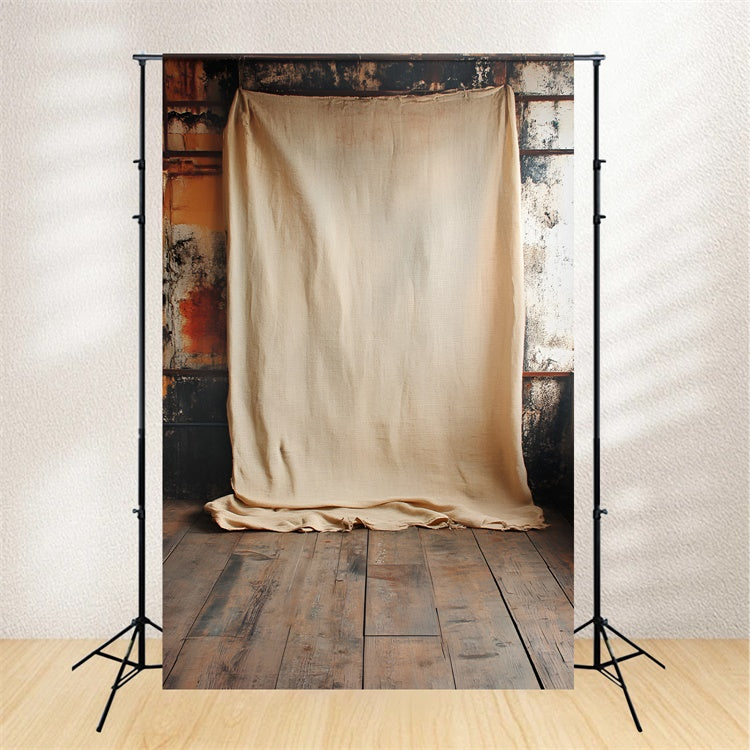 Boudoir Backdrop Ideen Vintage Beige Stoff Boden Hintergrund BRP1-489