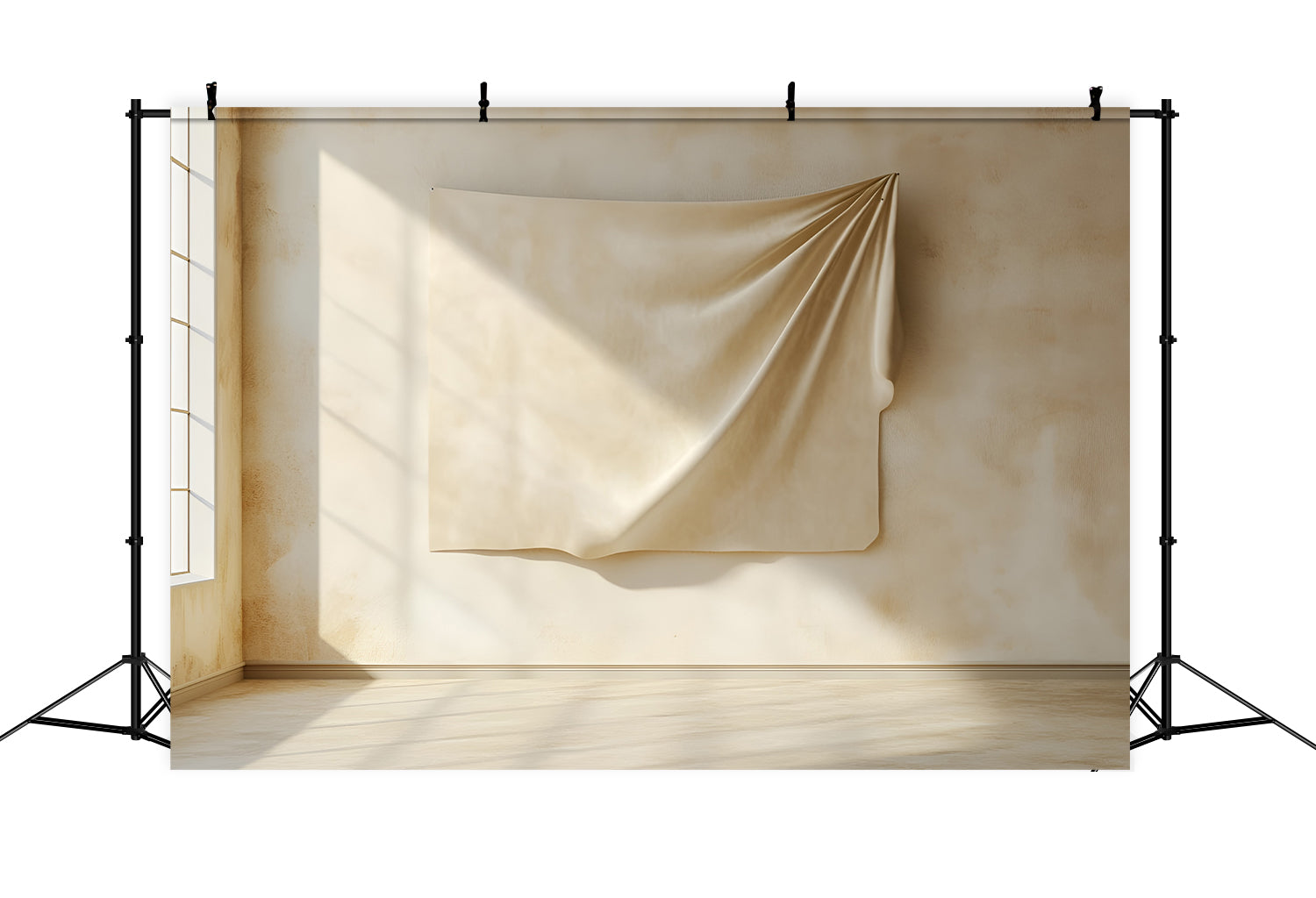 Boudoir Fotografie Kulissen Künstlerisch Drapiert Beige Minimalistisch Kulisse BRP1-490