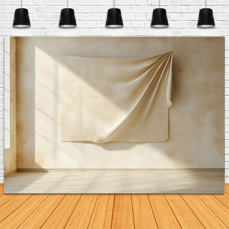 Boudoir Fotografie Kulissen Künstlerisch Drapiert Beige Minimalistisch Kulisse BRP1-490