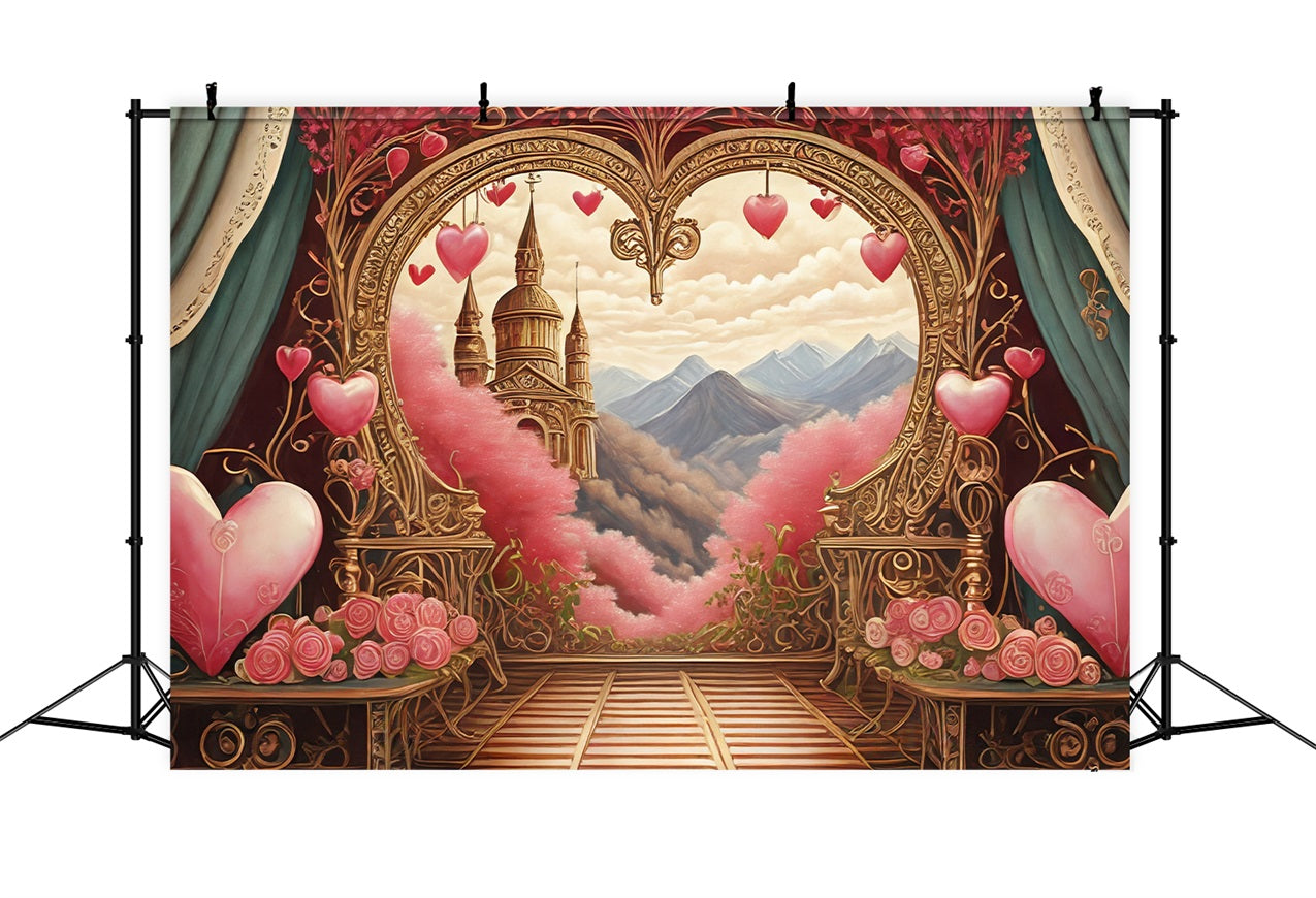 Valentinstag Fotokulisse Herzbogen Bergblick Kulisse BRP1-90
