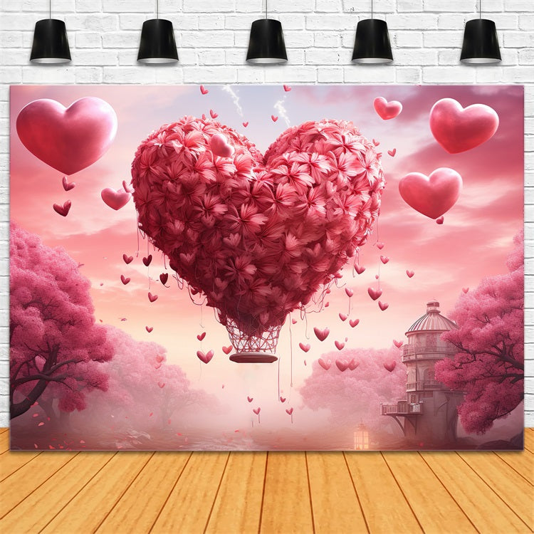 Valentine Backdrops Fotografie verträumt Herz Ballon Himmel Hintergrund BRP1-92
