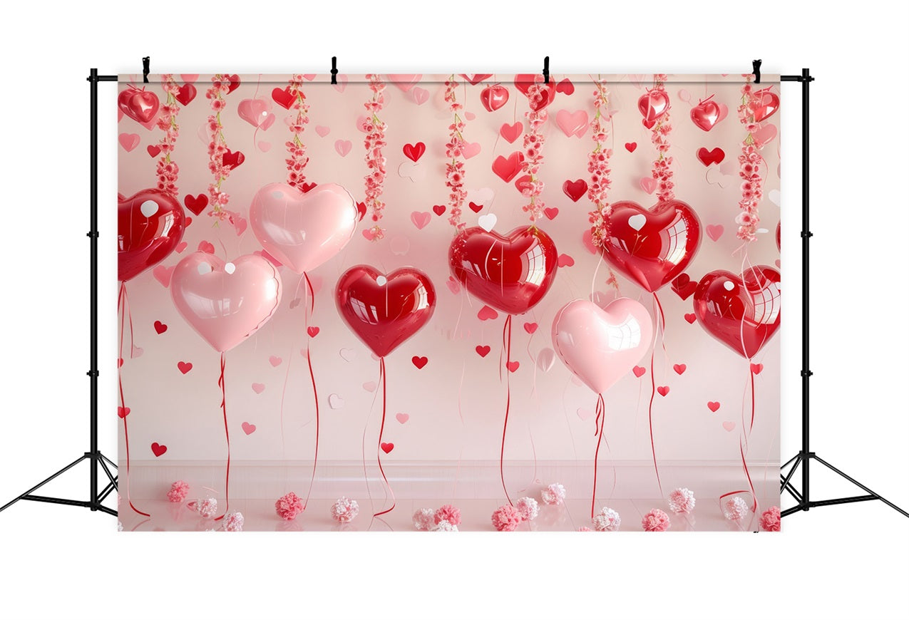 Valentinstag Thema Backdrop Hanging Floral Heart Balloons Backdrop BRP1-93