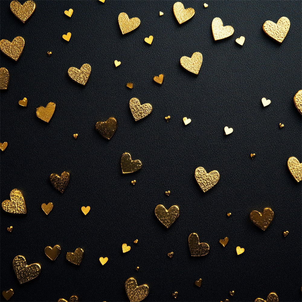 Valentinstag Backdrop Goldene Herzen Elegant Schwarz Backdrop BRP1-96