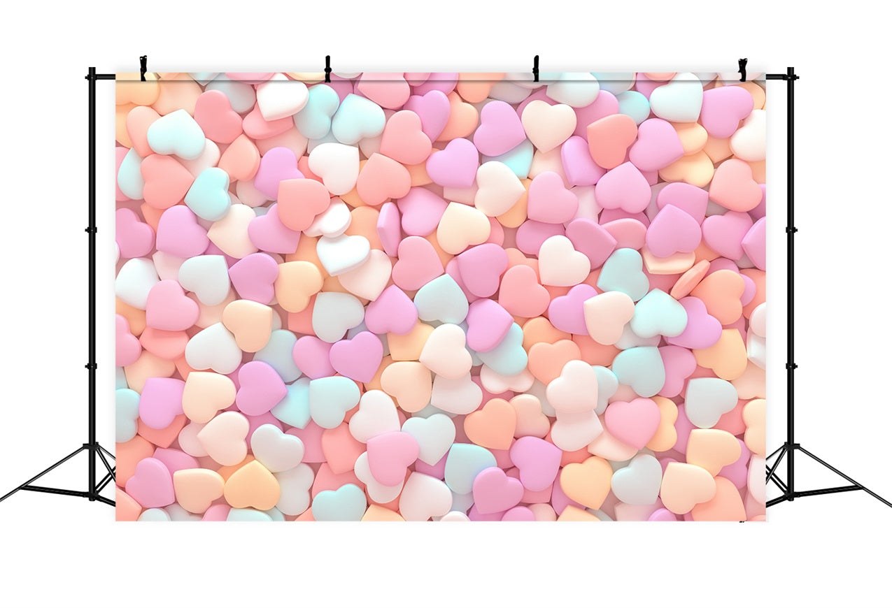Valentinstag Backdrop Buntes Pastell Herz Festliche Kulisse BRP1-97