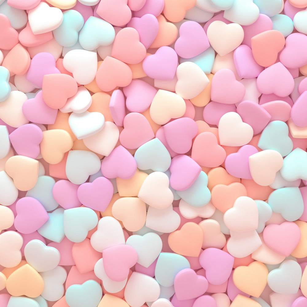 Valentinstag Backdrop Buntes Pastell Herz Festliche Kulisse BRP1-97