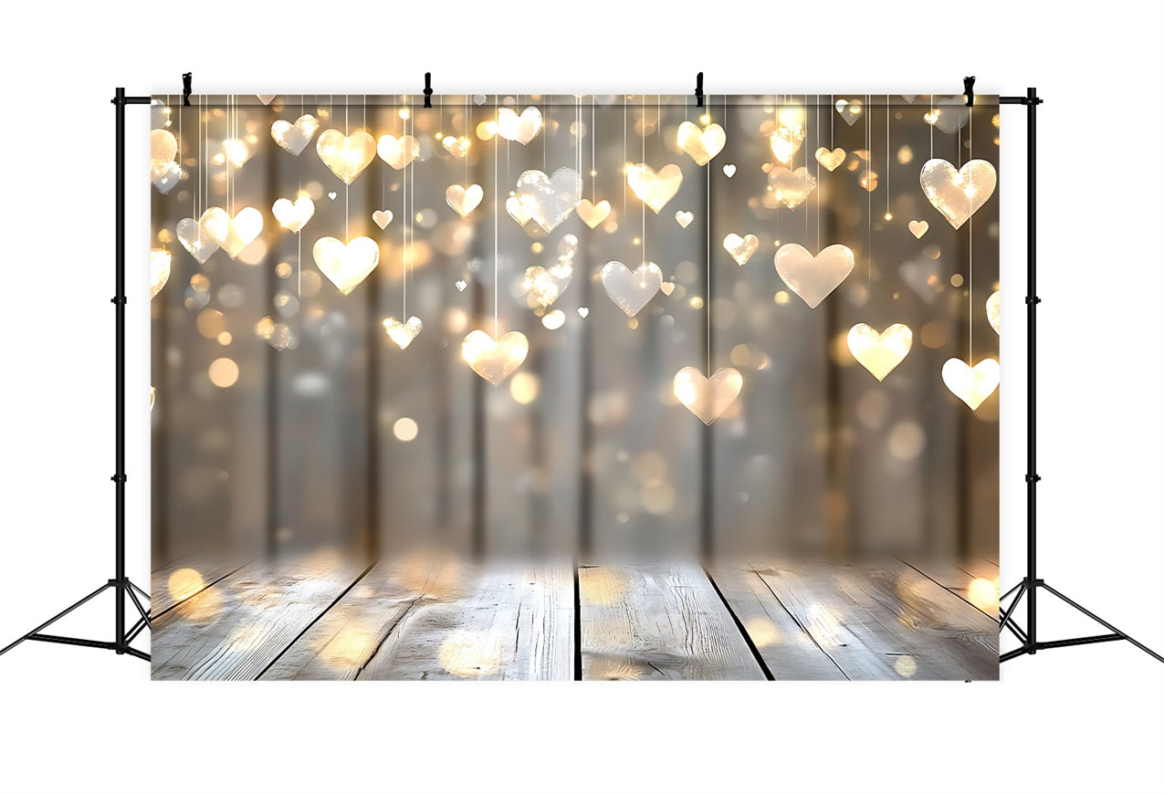 Valentinstag Fotohintergrund Weiches Glühen Goldenes Herz Hintergrund BRP1-98