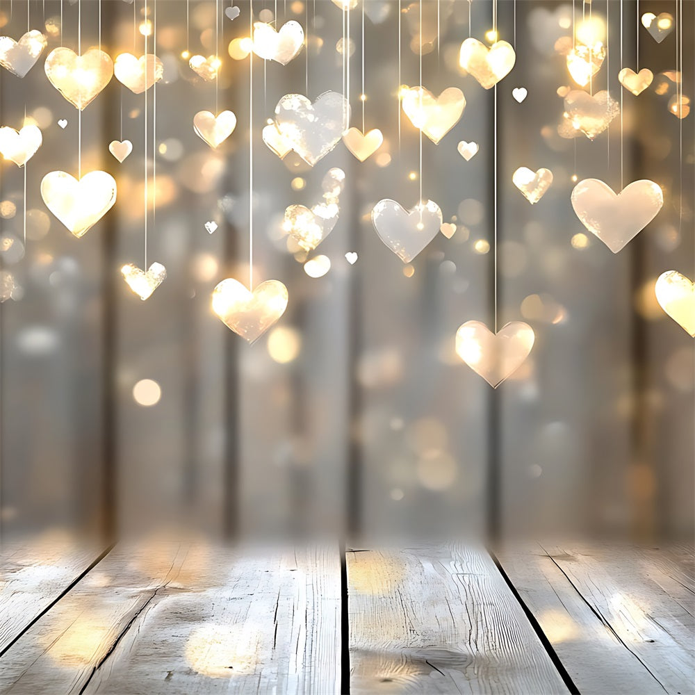 Valentinstag Fotohintergrund Weiches Glühen Goldenes Herz Hintergrund BRP1-98