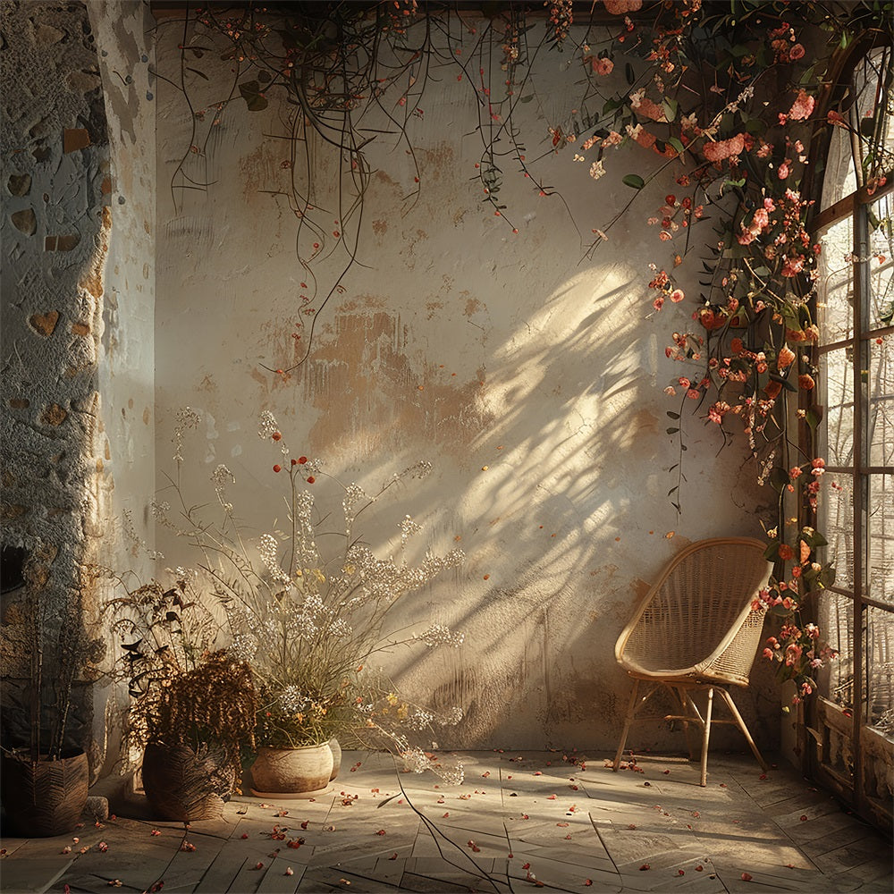 Vintage Warm Botanical Ecke Boho Backdrop BRP10-100