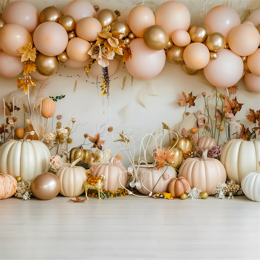 Elegante Ballons Kürbis Ernte Boho Hintergrund BRP10-106