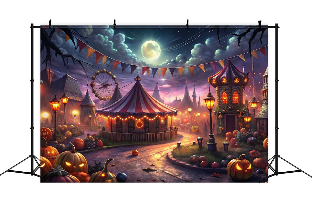 Halloween Wandhintergrund Spooky Halloween Karneval Vollmond Hintergrund BRP10-172