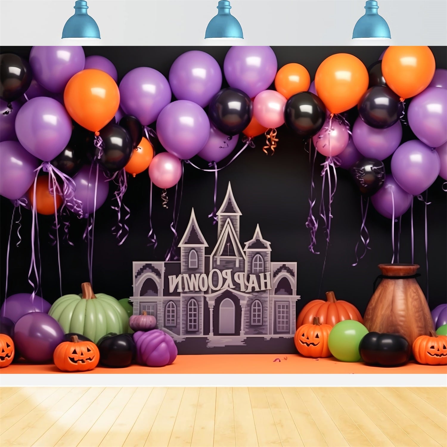 Hintergrund Halloween Skurrile Halloween-Feier-Szene Hintergrund BRP10-175