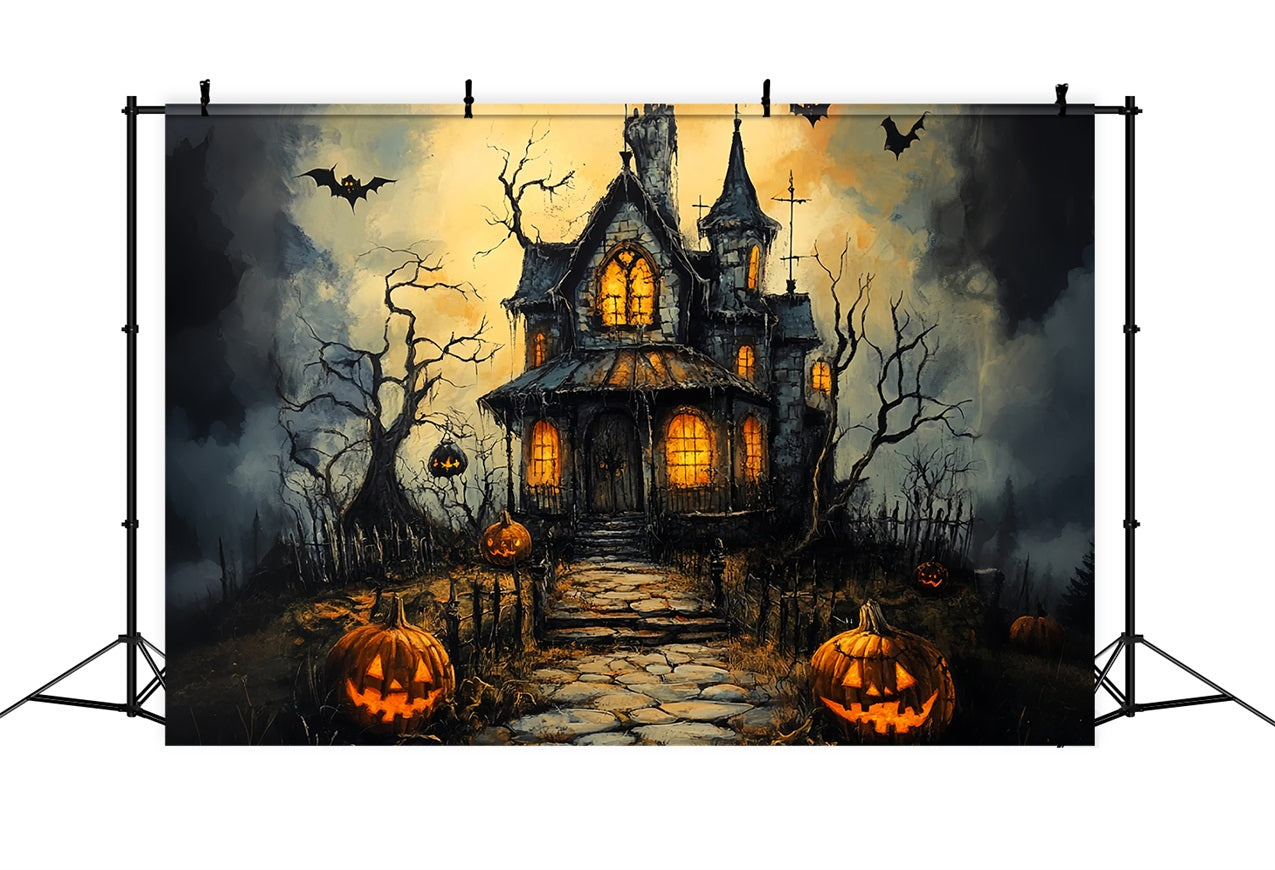 Halloween Hintergrund Ideen Haunted House Gruselige Kürbisse Hintergrund UK BRP10-181