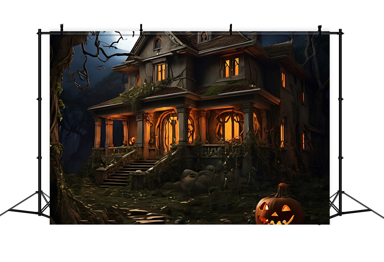 Halloween Hintergrund Fotografie Spukhaus Kürbis Hintergrund UK BRP10-182