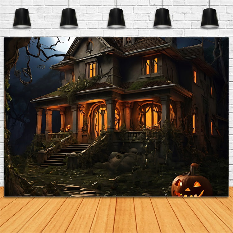 Halloween Hintergrund Fotografie Spukhaus Kürbis Hintergrund UK BRP10-182