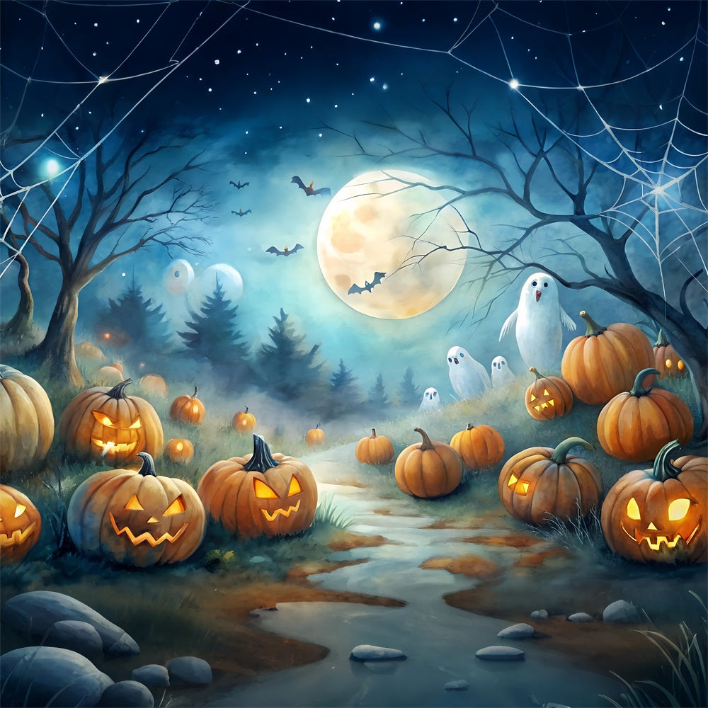Halloween Fotohintergrund Kürbishain Gespenster Hintergrund BRP10-183