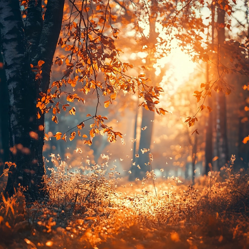 Herbst Saison Hintergrund Sonnenstrahlen Bäume Fotohintergrund BRP10-265