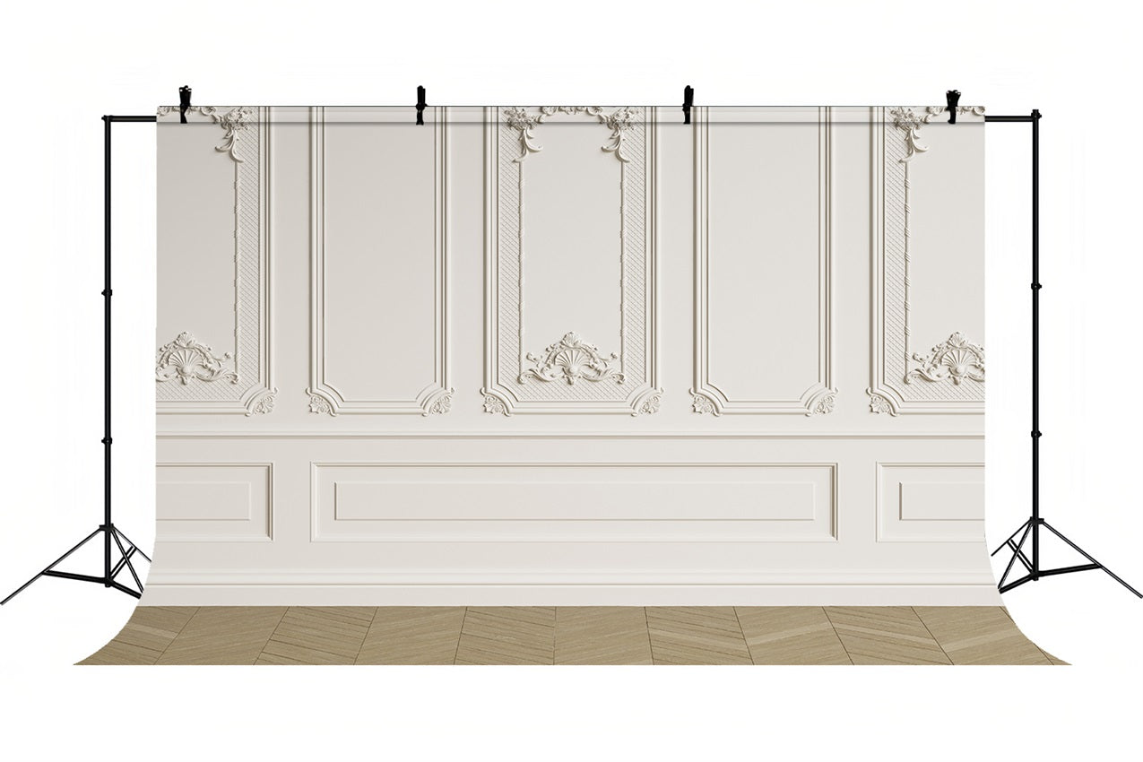 Retro Fotokulissen Weißer Barock Stil Hintergrund BRP10-269