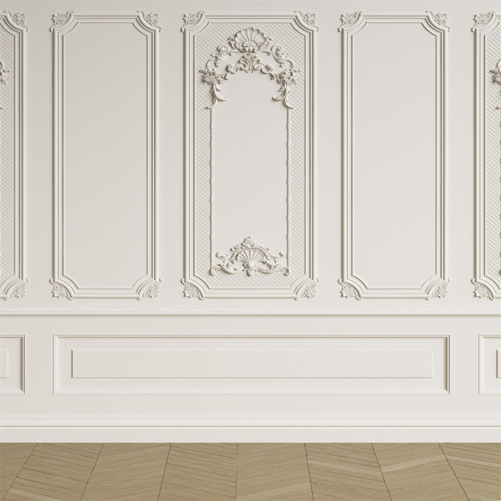 Retro Fotokulissen Weißer Barock Stil Hintergrund BRP10-269