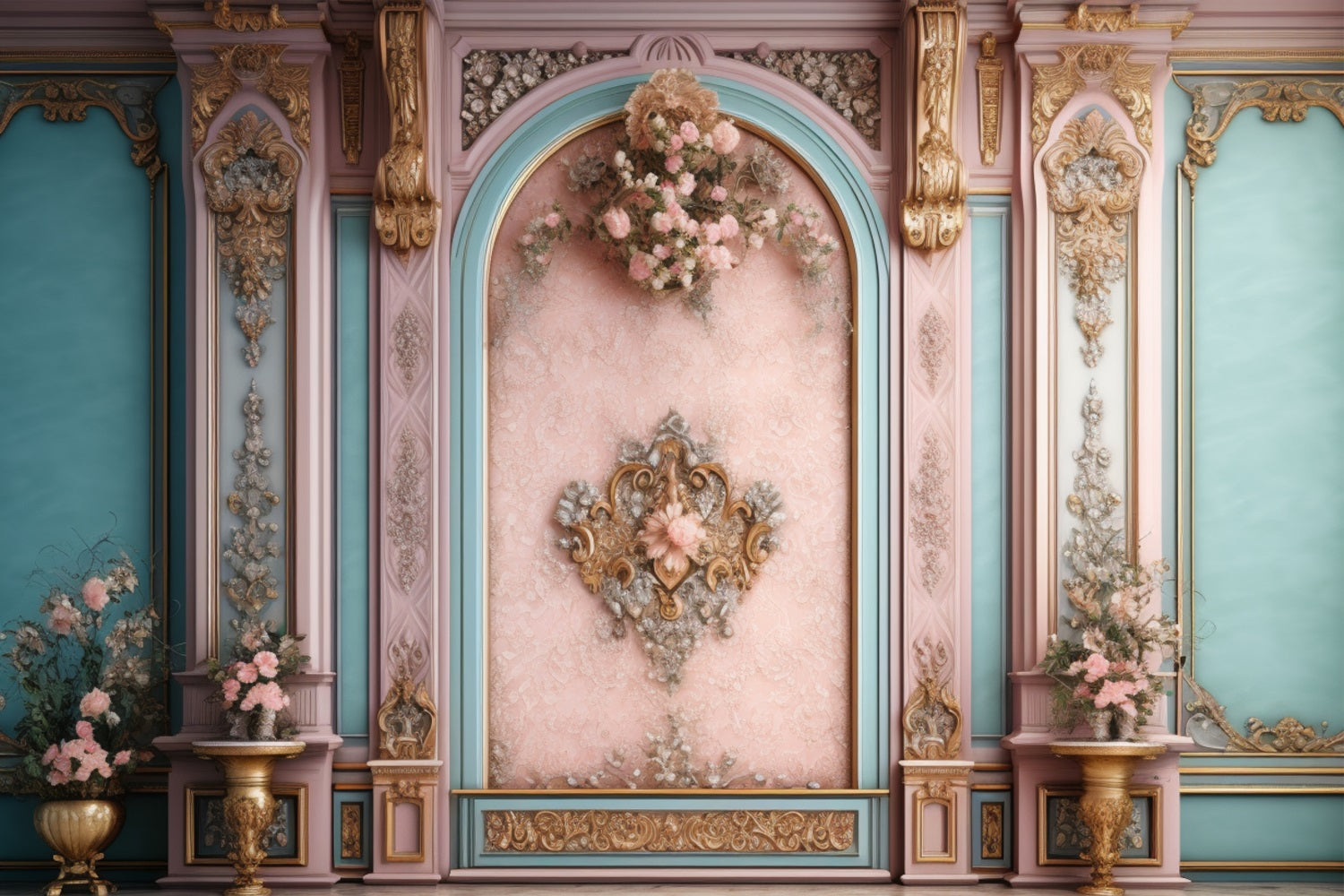 Retro Hintergrund Pastell Floral Dreams Design Wandhintergrund BRP10-281