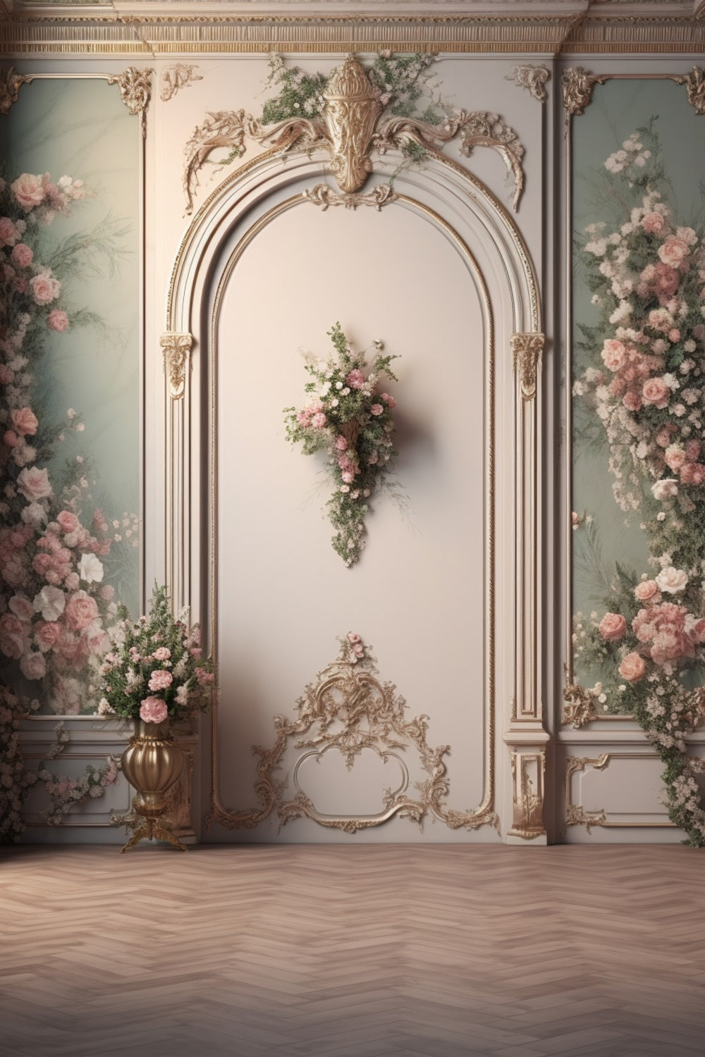 Retro Fotokulisse Romantisch Rosa Blütenblätter Kulisse BRP10-282