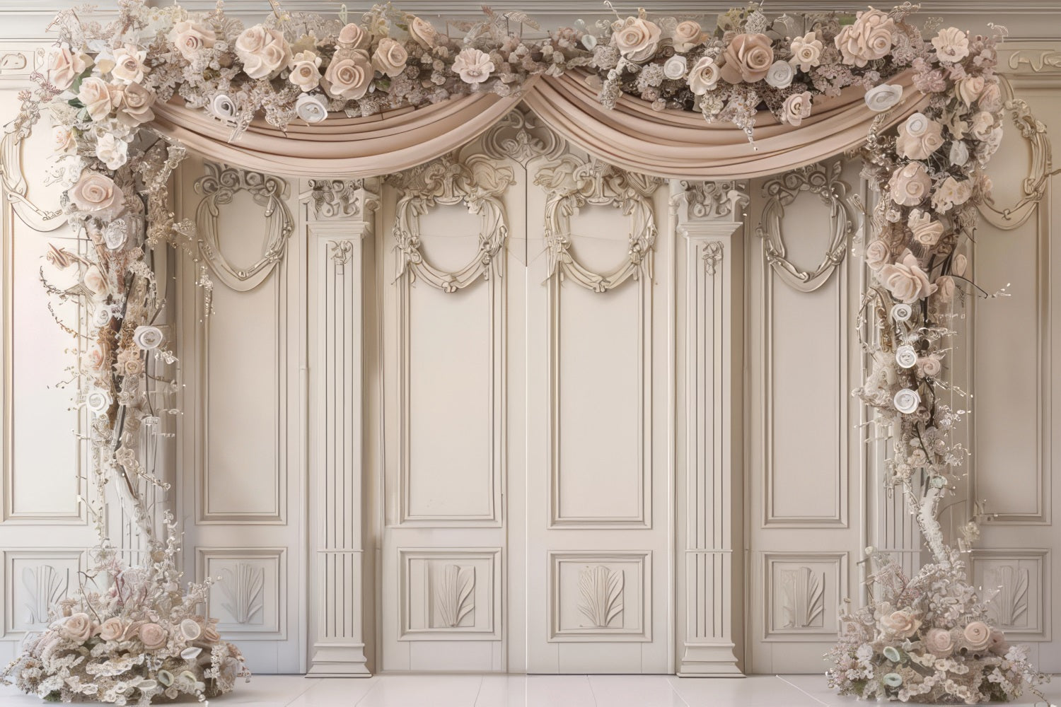 Retro Wall Hintergrund Beige Rose Flower Decor Hintergrund BRP10-283