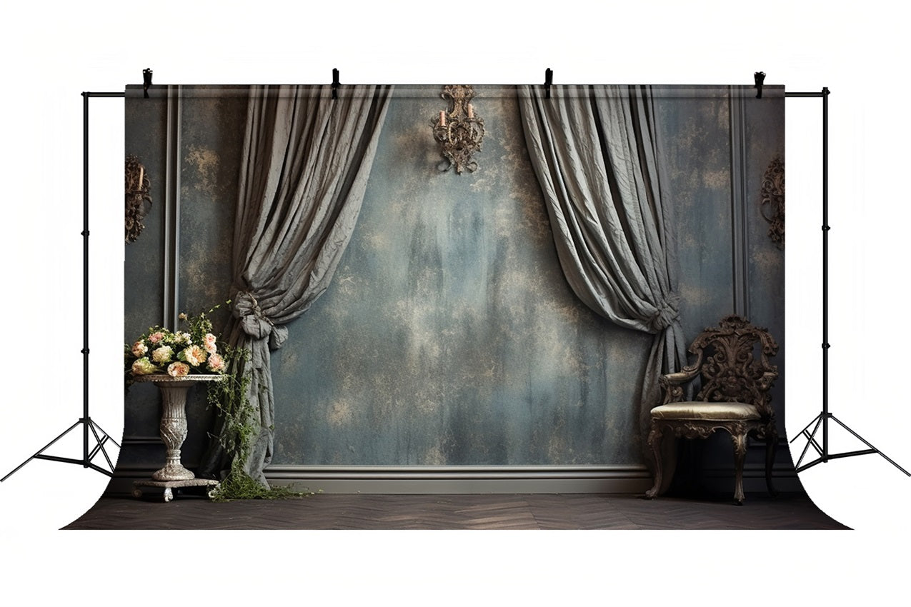 Retro Wand Hintergrund Blau Grau Hintergrund BRP10-293