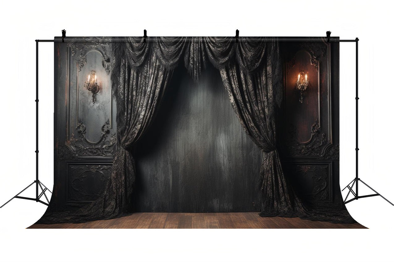 Vintage Wall Fotohintergrund Ornate Black Lace Hintergrund BRP10-295