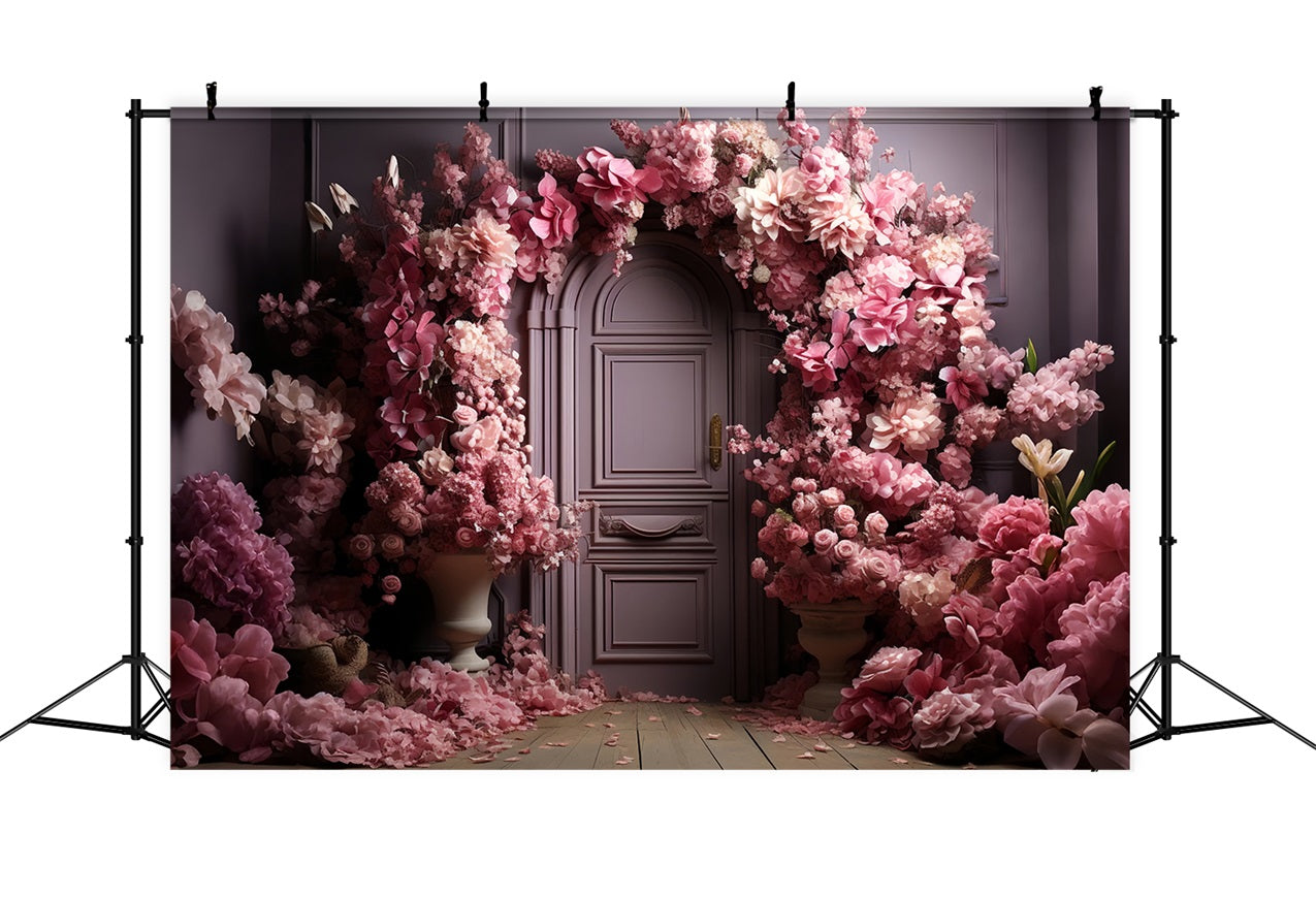 Bogen Rosa Wand Hintergrund Floral Elegantes Design Hintergrund BRP10-296