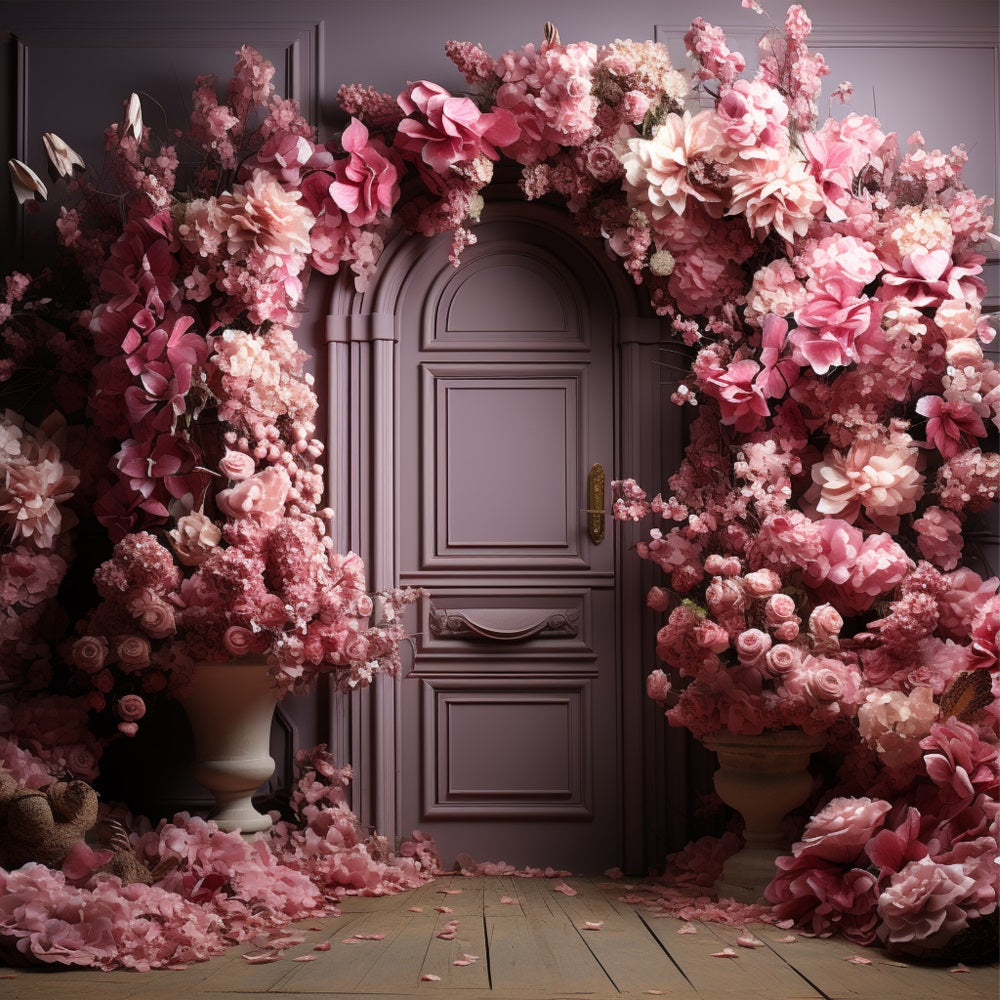 Bogen Rosa Wand Hintergrund Floral Elegantes Design Hintergrund BRP10-296