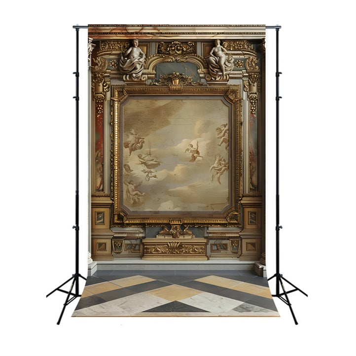 Vintage Wall Hintergrund Barock Dekorativer Rahmen Hintergrund BRP10-298