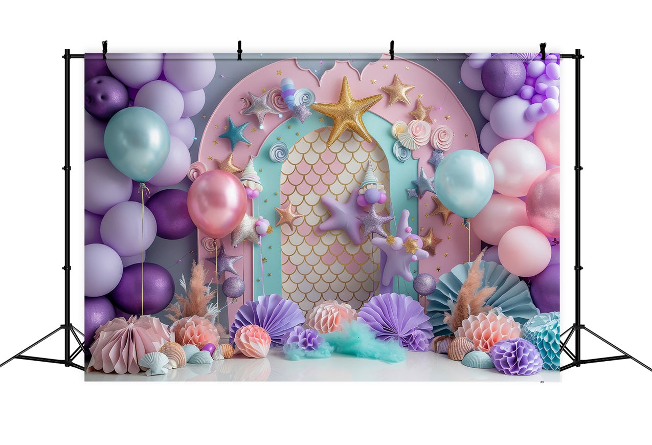 Personalisierte Geburtstagskulissen Feier Sterne Ballon Hintergrund BRP10-303