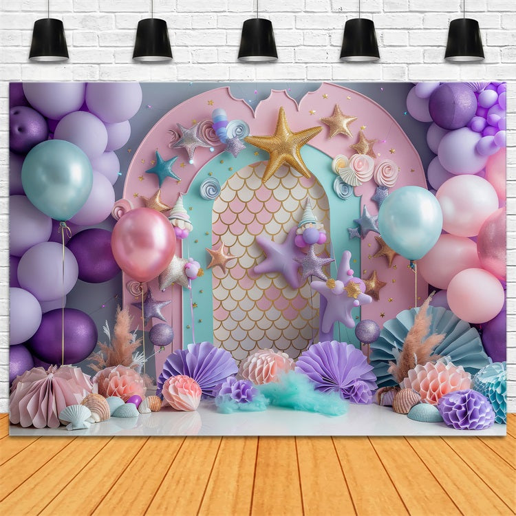 Personalisierte Geburtstagskulissen Feier Sterne Ballon Hintergrund BRP10-303