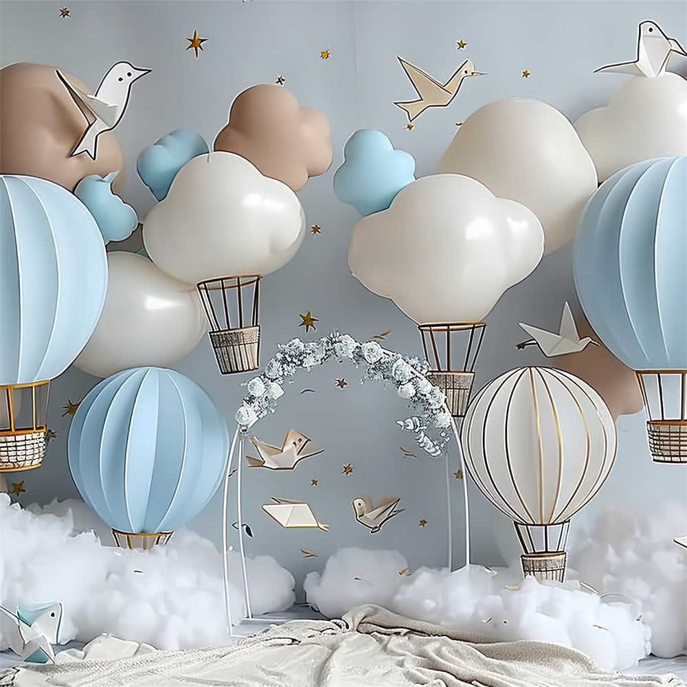 Hintergrund Geburtstag Himmel Abenteuer Heißluftballon Hintergrund BRP10-310