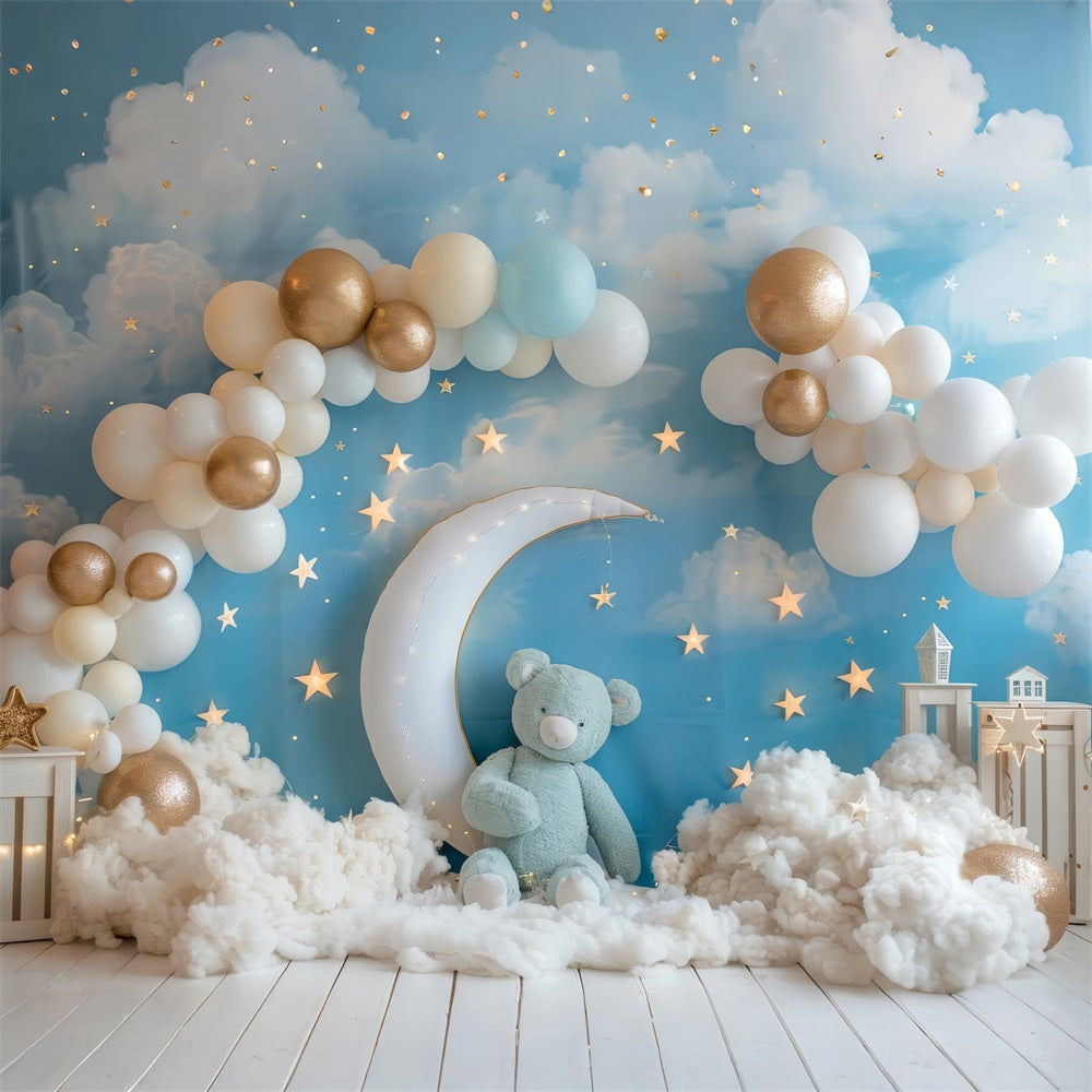 Hintergrund Geburtstag Nacht Himmel Mond Kinder Hintergrund BRP10-318