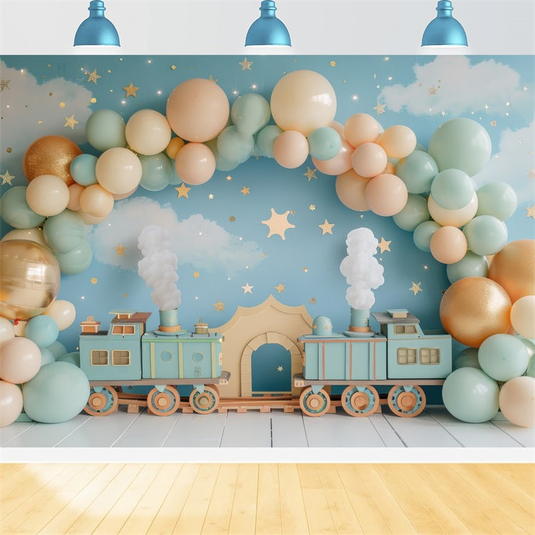 Geburtstag Hintergrund Zug-Thema Ballon Setup Hintergrund BRP10-319