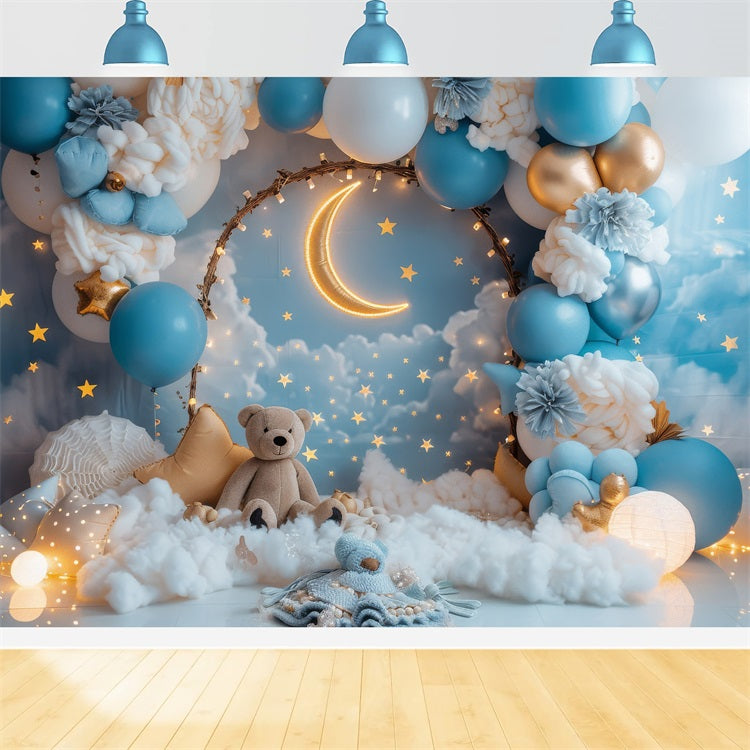 Geburtstag Hintergrund Stern Teddybär Mond Hintergrund BRP10-328