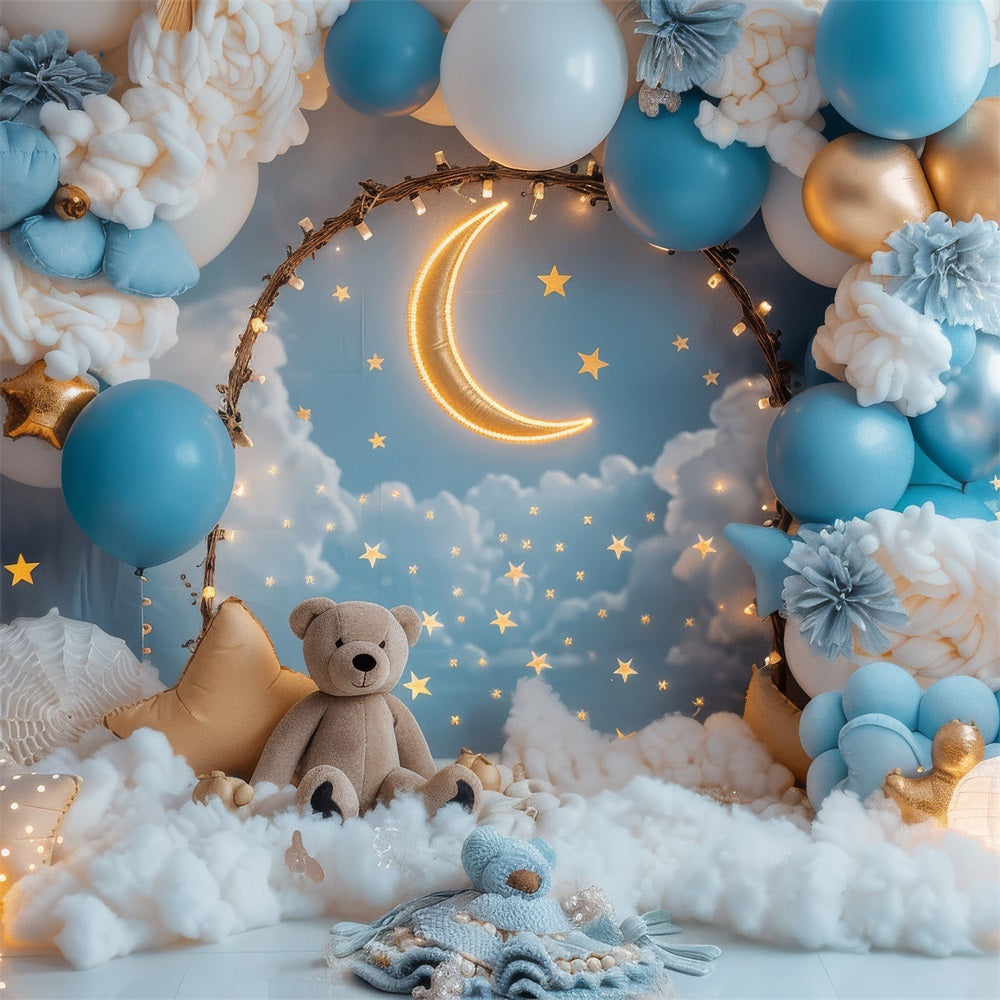 Geburtstag Hintergrund Stern Teddybär Mond Hintergrund BRP10-328