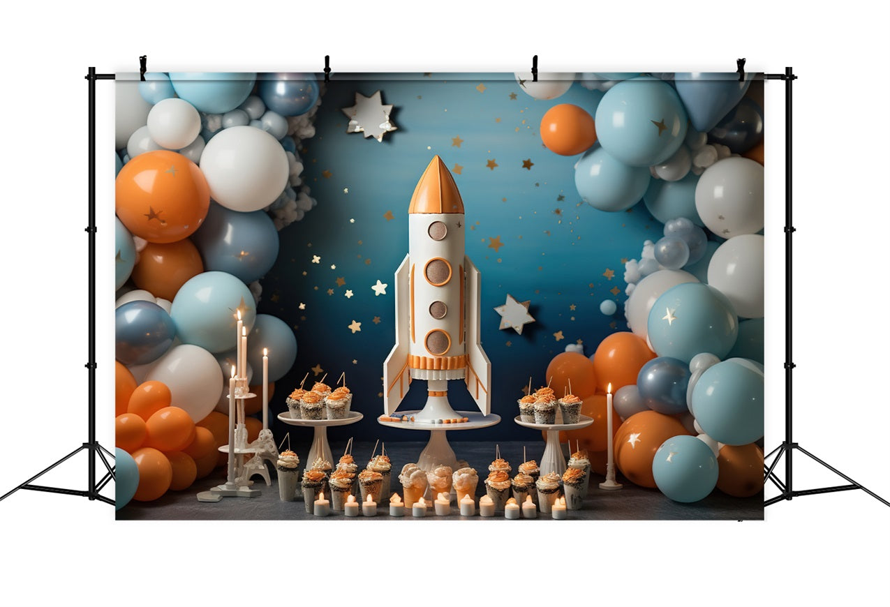 Geburtstag Hintergrund Cupcake Rocket Abenteuer Hintergrund BRP10-333
