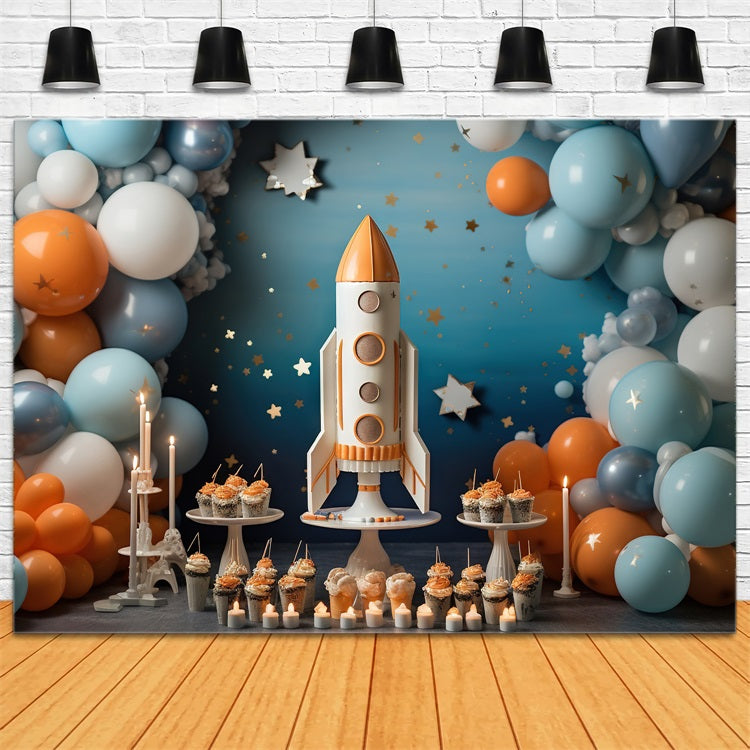 Geburtstag Hintergrund Cupcake Rocket Abenteuer Hintergrund BRP10-333